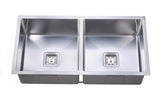 Double Square Bowl Sink with Square Drainer